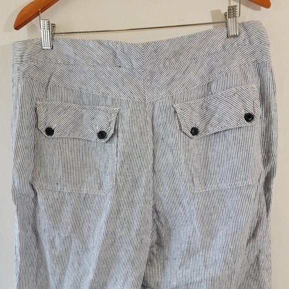CHICO'S Women's 100% Linen Blue White Striped Casual Pants Sz 2.5/L Beachy - Picture 6 of 11